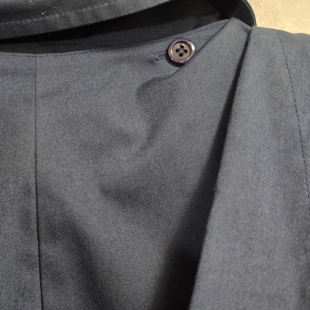 Vintage London Fog Classic Hooded Navy Blue Long Trench Coat Size 18 M UK - Picture 12 of 12